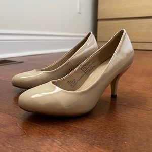 Biege Closed Toe Heels